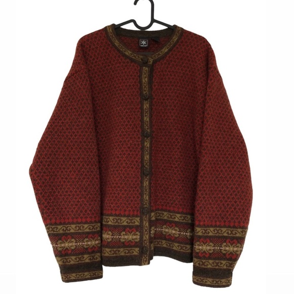 Vintage Sweaters - VINTAGE SKYR Icelandic Wool Cardigan Sweater